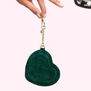 Stoney clove lane heart bag charm new velvet emerald novelty check London